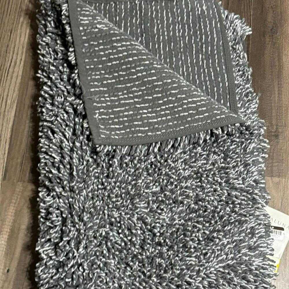 Casaluna Mélange Looped Bath Rug in Gray 100% Cotton 24 X 40